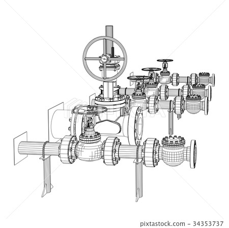 Wire-frame industrial valves 34353737