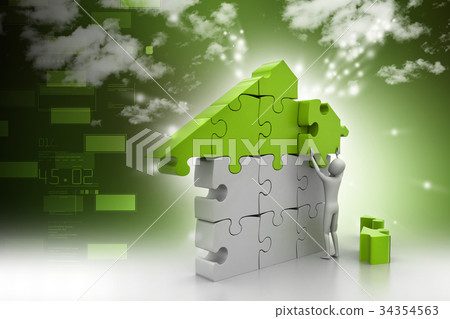 3d man made puzzle home 34354563
