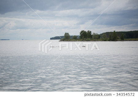 Small island in the sea, Siberia 34354572