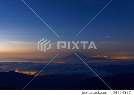 在北海道南阿爾卑斯山的山頂上看到了從未見過的富士山 34354587