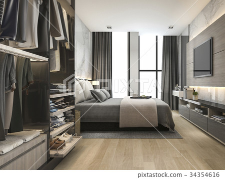 Luxury And Modern Living Room With Leather Sofa Stock Ilration 34354616 Pixta Modern Living Room With Leather Sofa, Bedroom Leather Sofa