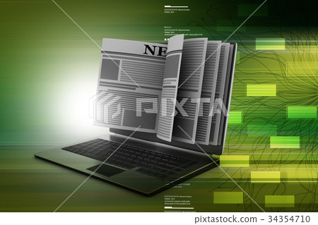 Laptop computer with news 34354710