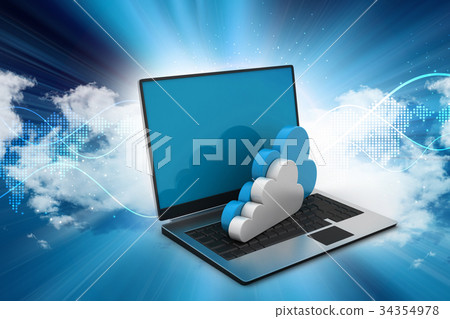 laptop showing concept of cloud computing. laptop showing concept of cloud computing. 34354978