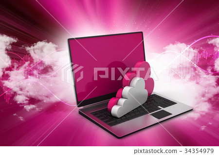 laptop showing concept of cloud computing. 34354979