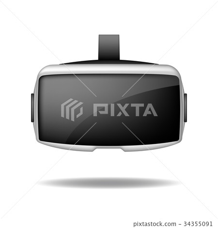 Stereoscopic 3d vr headset Front view. Vector Stereoscopic 3d vr headset Front view. Vector 34355091