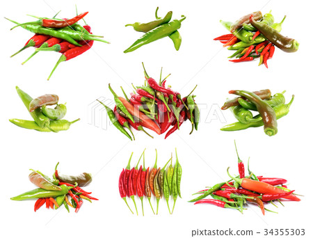 Collection of Chili Peppers 34355303