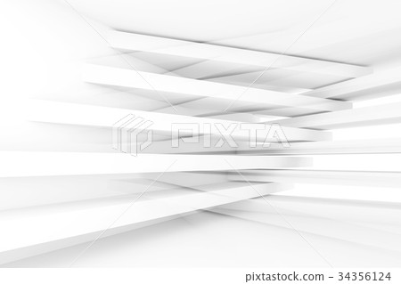 Abstract stripe beams, 3d render illustration 34356124
