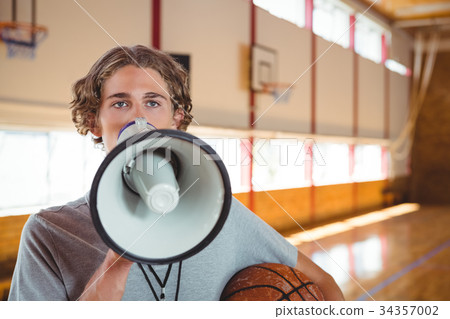 Coach using megaphone 34357002