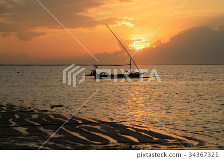 Nusa Dua的早晨在巴厘島 34367321