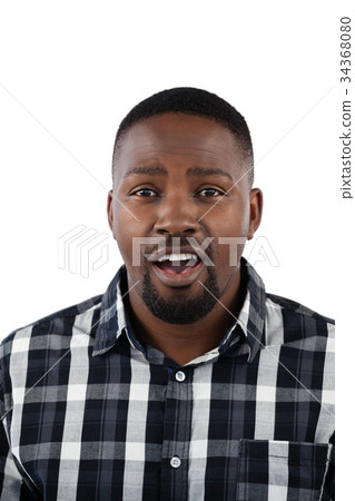 Surprised man against white background 34368080
