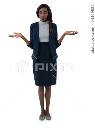 Portrait of businesswoman gesturing Portrait of businesswoman gesturing 34369026