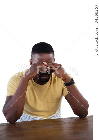 Upset man against white background Upset man against white background 34369257