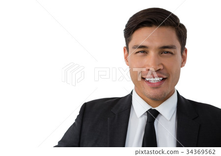 Close up portrait of smiling young businessman - Stock Photo [34369562 ...