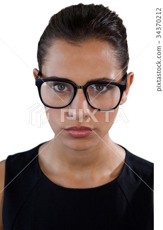Portrait of young businesswoman wearing eyeglasses 34370212