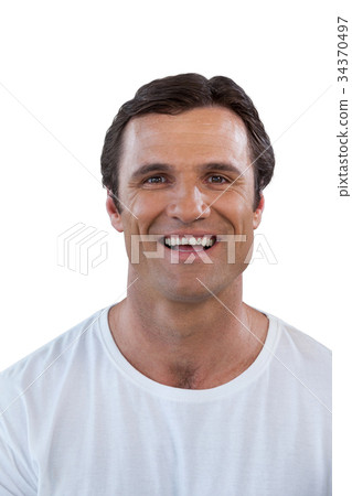 Portrait of cheerful mature man Portrait of cheerful mature man 34370497