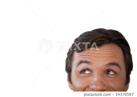 High section of thoughtful mature man looking away High section of thoughtful mature man looking away 34370567