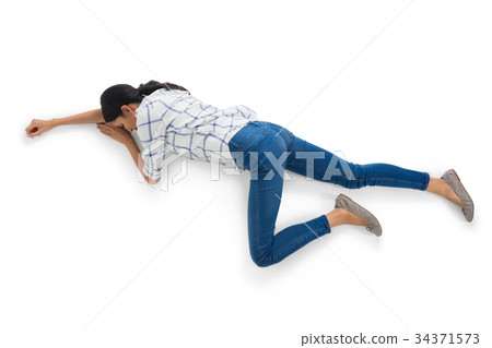 Woman lying on white background 34371573