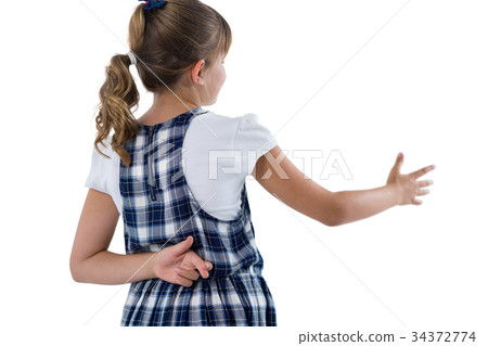 Girl offering handshake on white background Girl offering handshake on white background 34372774
