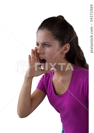 Angry girl screaming 34372984