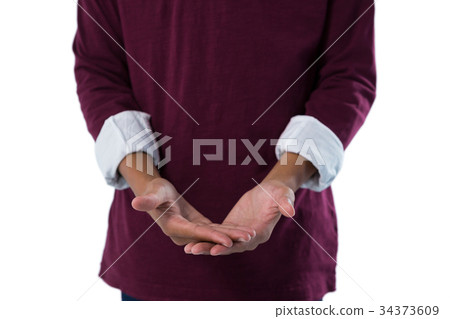 Helpless teenage boy showing his hands 34373609