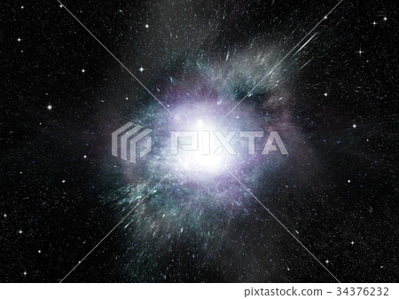 Stars, dust and gas nebula in a far galaxy 34376232