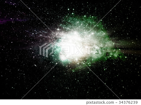 Stars, dust and gas nebula in a far galaxy 34376239