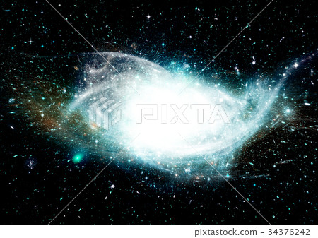 Stars, dust and gas nebula in a far galaxy 34376242