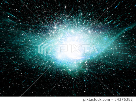 Stars, dust and gas nebula in a far galaxy Stars, dust and gas nebula in a far galaxy 34376392