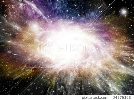 Stars, dust and gas nebula in a far galaxy Stars, dust and gas nebula in a far galaxy 34376398