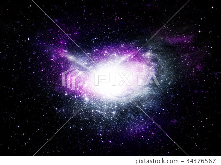 Stars, dust and gas nebula in a far galaxy 34376567