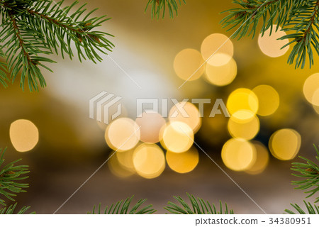 Christmas Background with Twig of Christams Tree. Christmas Background with Twig of Christams Tree. 34380951