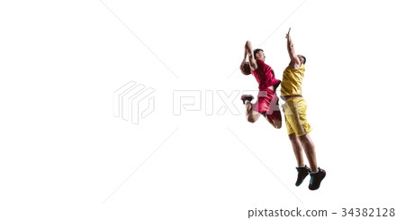 Basketball players on a white background Basketball players on a white background 34382128
