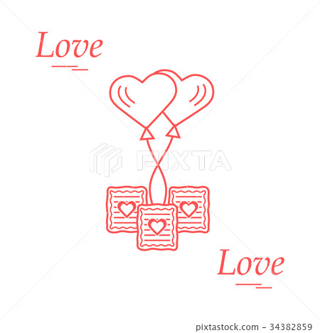 Cute vector illustration of love symbols 34382859