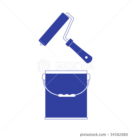 colored roller for paint and  paint bucket 34382860