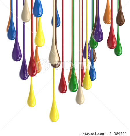 3D multicolor colorful glossy paint drop blobs 3D multicolor colorful glossy paint drop blobs 34384521
