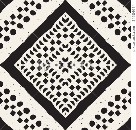 Hand drawn painted seamless pattern. Vector tribal Hand drawn painted seamless pattern. Vector tribal 34384654