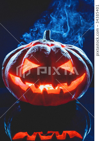 Halloween pumpkin ghost lantern 34385401