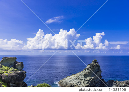 Ogisanzaki島珊瑚礁的海在石垣島的 34385506