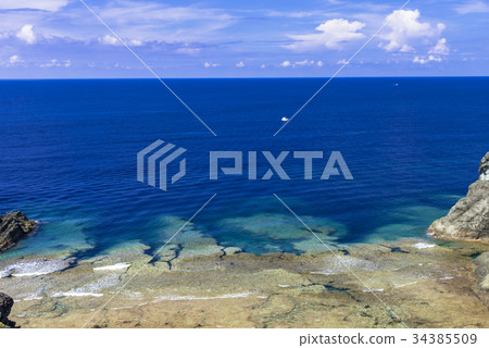 Ogisanzaki島珊瑚礁的海在石垣島的 34385509