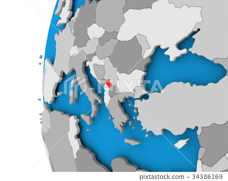 Map Of Kosovo On Political Globe Stock Illustration 34386169 PIXTA   34386169 