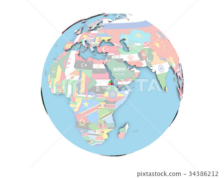Eritrea on globe isolated Eritrea on globe isolated 34386212