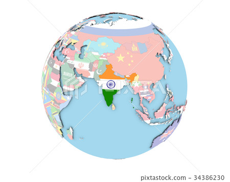 India On Globe Isolated - Stock Illustration [34386230] - PIXTA