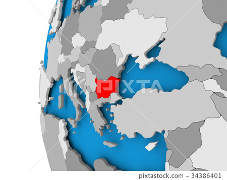 Map Of Bulgaria On Political Globe Stock Illustration 34386401 PIXTA   34386401 