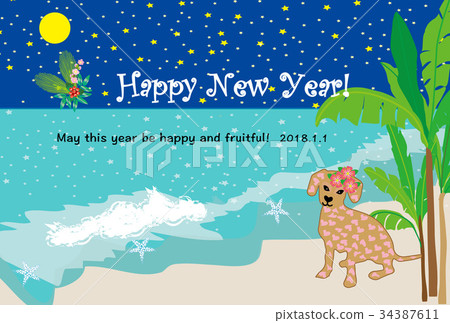 南部的海狗例證新年水平卡片的模板 南部的海狗例證新年水平卡片的模板 34387611