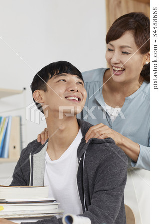 學生，媽媽，鼓勵，學習，候選人 34388668