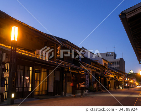 Inuyama castle town night view Inuyama castle town night view 34389924