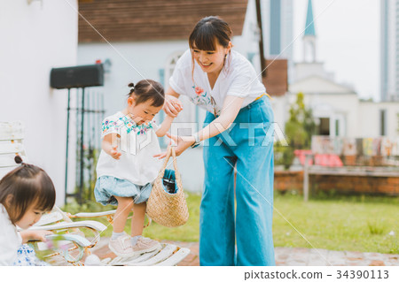mother and child, go out, a walk 34390113