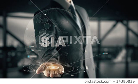 Sia with hologram businessman concept Sia with hologram businessman concept 34390839