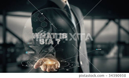What is Sia with hologram businessman concept What is Sia with hologram businessman concept 34390938