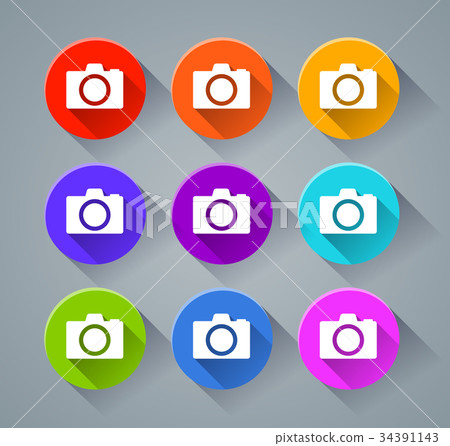 camera icons with various colors - Stock Illustration [34391143] - PIXTA
